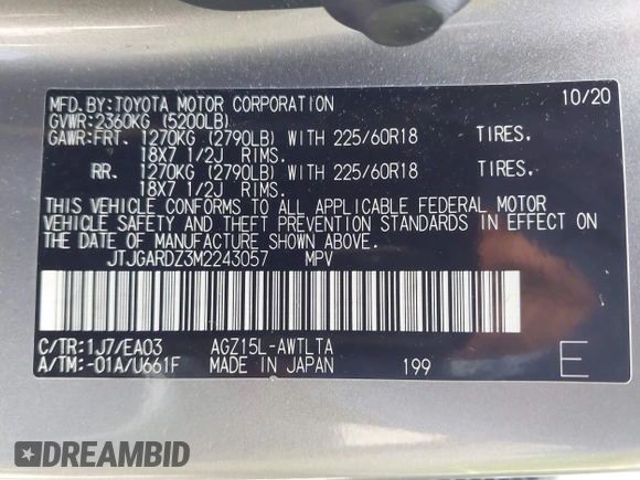 2021 Lexus NX 300 с VIN JTJGARDZ3M2243057, выставлен на аукционе IAAI как лот 42473091 с пробегом Не указан миль и . История ставок и продаж доступна на DreamBid. Изображение 9.