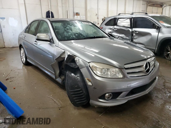 2009 Mercedes-Benz C 300 Sport with VIN WDDGF54X39F225434, listed as a Copart auction lot 53141085 with 194,350 mi miles and Salvage title. Bid and sale history available at DreamBid. Image 4.