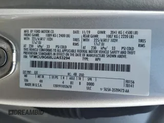 2020 Ford Escape SE with VIN 1FMCU9G68LUA53294, listed as a Copart auction lot 57665695 with 83,837 mi miles and Salvage title. Bid and sale history available at DreamBid. Image 13.