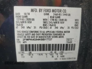 2019 Ford Edge SE z VIN 2FMPK4G94KBB17727, wystawiony jako Copart lot #61060665 z przebiegiem 137 187 mil mil oraz Czysty tytuł • Clean title. Historia ofert i sprzedaży dostępna na DreamBid. Obrazek 13.