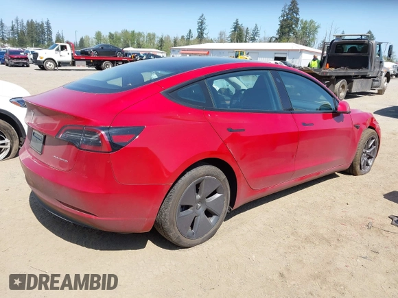 2023 Tesla Model 3 Long Range with VIN 5YJ3E1EBXPF603421, listed as a IAAI auction lot 42105037 with 13,186 mi miles and . Bid and sale history available at DreamBid. Image 4.