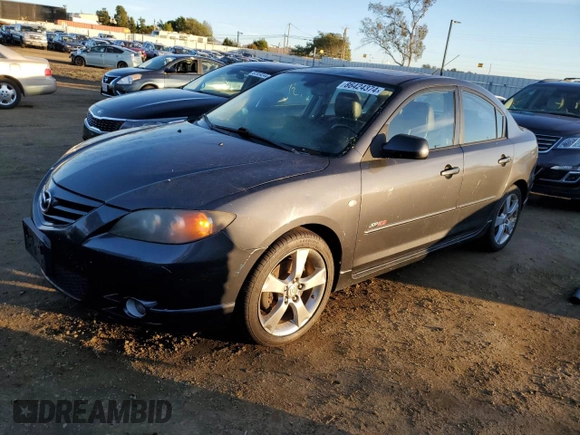2005 Mazda 3 s with VIN JM1BK323051292729, listed as a Copart auction lot 86424374 with 168,136 mi miles and Clean Title. Bid and sale history available at carsss.com. Image 1.