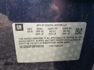 2016 Chevrolet Malibu LT with VIN 1G1ZE5ST1GF305133, listed as a Copart auction lot 56937415 with 101,985 mi miles and Clean Title. Bid and sale history available at DreamBid. Image 12.