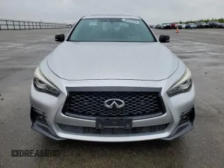 2018 Infiniti Q50 Red Sport 400 with VIN JN1FV7AP7JM461483, listed as a Copart auction lot 49177425 with 115,605 mi miles and Salvage title. Bid and sale history available at DreamBid. Image 5.