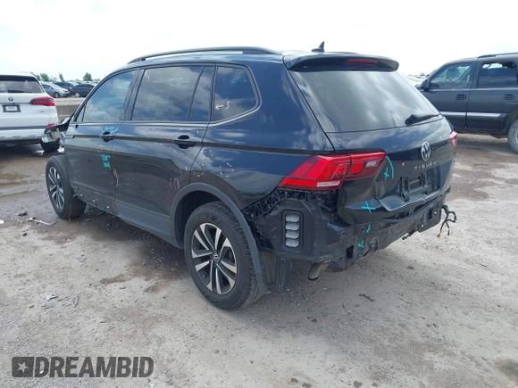 2022 Volkswagen Tiguan S with VIN 3VV0B7AX7NM137070, listed as a IAAI auction lot 42492020 with 24,396 mi miles and . Bid and sale history available at DreamBid. Image 3.