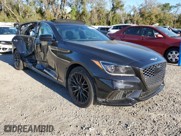 2019 Genesis G80 3.3T Sport with VIN KMHGN4JB3KU300405, listed as a Copart auction lot 46150295 with 53,482 mi miles and Salvage Title. Bid and sale history available at carsss.com. Image 4.