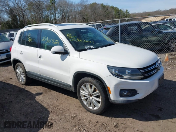 2012 Volkswagen Tiguan S with VIN WVGBV7AX0CW582922, listed as a IAAI auction lot 41906974 with 150,681 mi miles and . Bid and sale history available at DreamBid. Image 1.