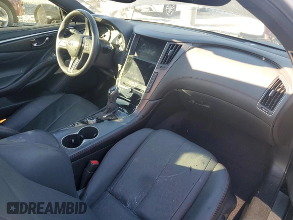 2021 Infiniti Q60 Red Sport 400 with VIN JN1FV7LK1MM530447, listed as a Copart auction lot 47281115 with 37,675 mi miles and Salvage title. Bid and sale history available at DreamBid. Image 8.