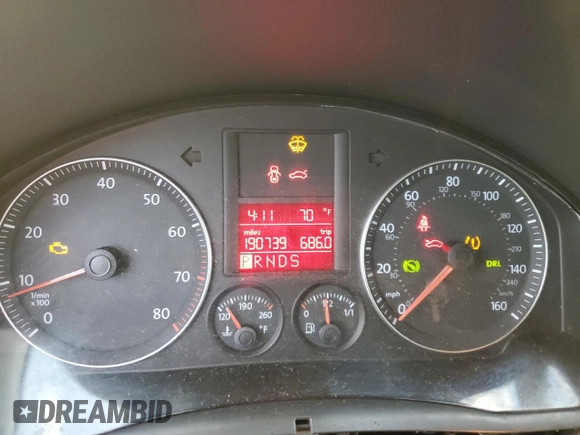 2009 Volkswagen Jetta Wolfsburg Edition with VIN 3VWRJ71KX9M048741, listed as a Copart auction lot 85014594 with 190,739 mi miles and Salvage title. Bid and sale history available at DreamBid. Image 9.