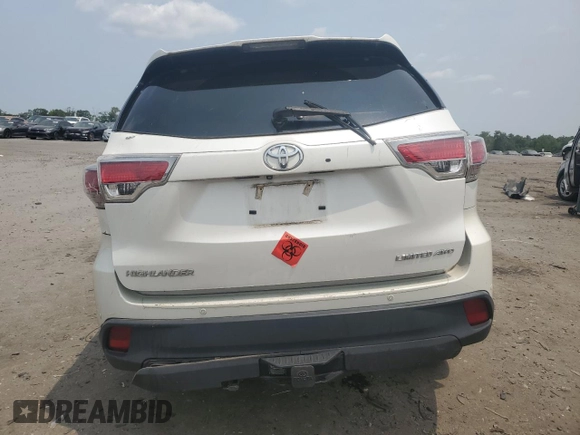 2016 Toyota Highlander Limited with VIN 5TDDKRFH8GS300891, listed as a Copart auction lot 59904125 with 101,812 mi miles and Salvage title. Bid and sale history available at DreamBid. Image 6.