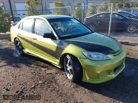 2004 Honda Civic VP with VIN 1HGES16334L006663, listed as a IAAI auction lot 41813852 with 293,368 mi miles. Bid and sale history available at carsss.com. Image 1.