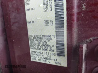 2012 Nissan Maxima SV с VIN 1N4AA5AP1CC855583, выставлен на аукционе IAAI как лот 42342084 с пробегом 206 380 миль миль и . История ставок и продаж доступна на DreamBid. Изображение 9.