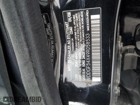 2009 Mercedes-Benz C 300 Sport with VIN WDDGF54X49R058533, listed as a Copart auction lot 48372405 with 117,807 mi miles and Salvage Title. Bid and sale history available at DreamBid. Image 13.