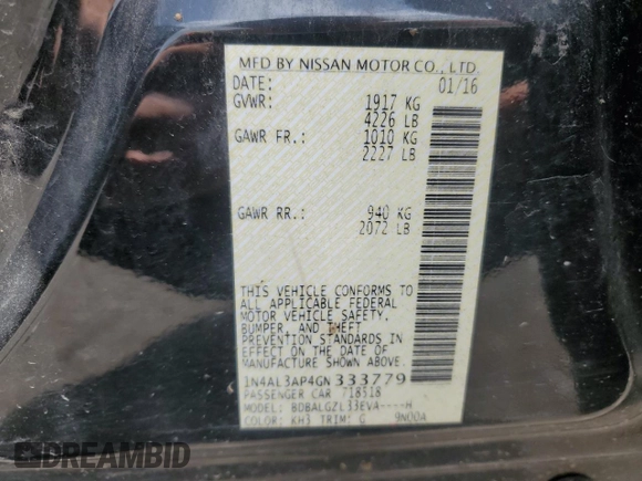 2016 Nissan Altima S with VIN 1N4AL3AP4GN333779, listed as a Copart auction lot 64214635 with 137,283 mi miles and Clean title. Bid and sale history available at DreamBid. Image 12.