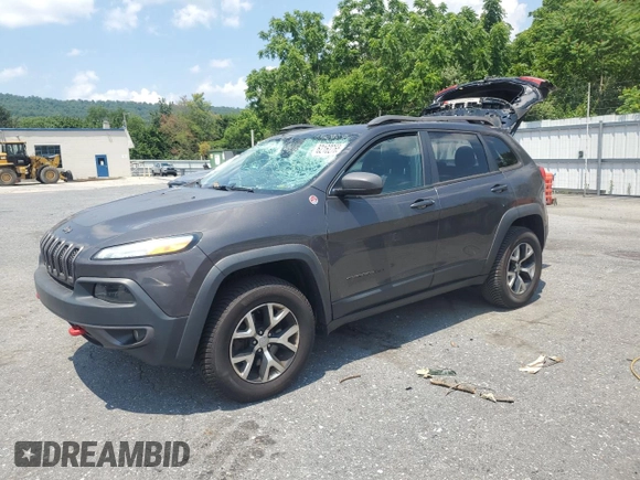 2017 Jeep Cherokee Trailhawk with VIN 1C4PJMBS2HW524373, listed as a Copart auction lot 62162765 with 67,429 mi miles and Salvage title. Bid and sale history available at DreamBid. Image 1.