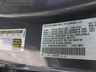 2019 Honda Odyssey LX с VIN 5FNRL6H24KB102011, выставлен на аукционе IAAI как лот 42142131 с пробегом Не указан миль и . История ставок и продаж доступна на DreamBid. Изображение 9.