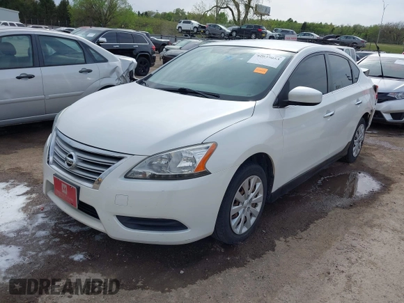 2014 Nissan Sentra S with VIN 3N1AB7AP1EL692463, listed as a IAAI auction lot 42035053 with 63,749 mi miles and . Bid and sale history available at DreamBid. Image 2.