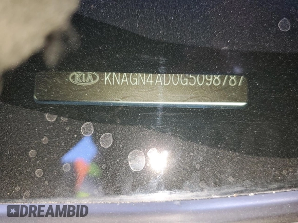 2016 Kia Optima Hybrid EX with VIN KNAGN4AD0G5098787, listed as a Copart auction lot 87245034 with 141,550 mi miles and Salvage Title. Bid and sale history available at carsss.com. Image 14.