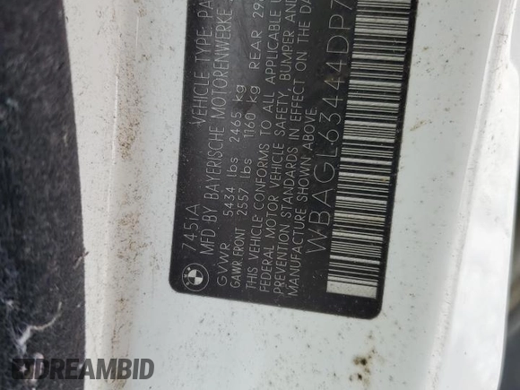2004 BMW 7 Series 745i with VIN WBAGL63444DP70074, listed as a Copart auction lot 45068004 with Not Provided miles and Salvage Title. Bid and sale history available at DreamBid. Image 13.