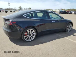 2019 Tesla Model 3 Long Range with VIN 5YJ3E1EB6KF392727, listed as a Copart auction lot 53343735 with 55,196 mi miles and Salvage Title. Bid and sale history available at DreamBid. Image 3.
