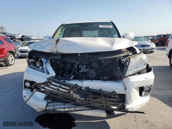 2013 Lexus LX 570 with VIN JTJHY7AX0D4131456, listed as a Copart auction lot 75629334 with 183,565 mi miles and Salvage Title. Bid and sale history available at carsss.com. Image 5.