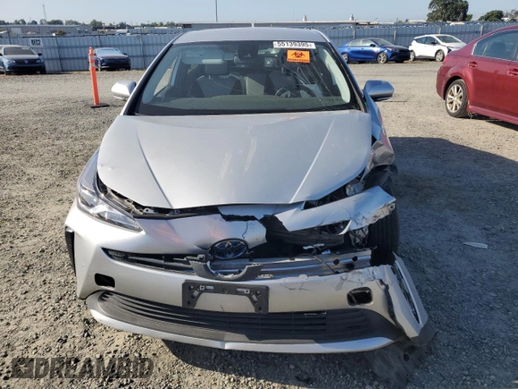 2022 Toyota Prius L Eco with VIN JTDKAMFU3N3162492, listed as a Copart auction lot 55139395 with 0 mi miles and Salvage Title. Bid and sale history available at carsss.com. Image 5.