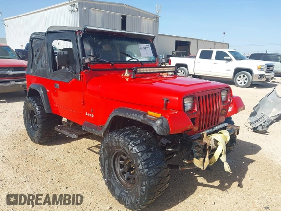 1995 Jeep Wrangler S with VIN 1J4FY19P3SP210704, listed as a IAAI auction lot 41794277 with 145,668 mi miles. Bid and sale history available at carsss.com. Image 1.