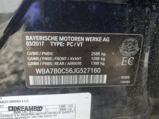 2018 BMW 7 Series 750i xDrive with VIN WBA7B0C56JG527160, listed as a Copart auction lot 44614404 with Not provided miles and . Bid and sale history available at DreamBid. Image 14.