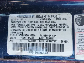 2014 Nissan 370Z Nismo with VIN JN1AZ4EH9EM635608, listed as a IAAI auction lot 41333034 with 45,354 mi miles and . Bid and sale history available at DreamBid. Image 9.