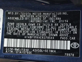 2014 Toyota Camry L with VIN 4T4BF1FK4ER379544, listed as a IAAI auction lot 41837701 with 114,136 mi miles. Bid and sale history available at carsss.com. Image 9.