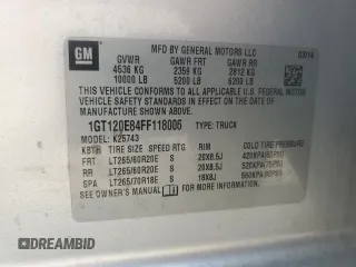 2015 GMC Sierra 2500HD Denali z VIN 1GT120E84FF118006, wystawiony jako Copart lot #57758415 z przebiegiem 190 147 mil mil oraz Szkoda całkowita • Salvage title. Historia ofert i sprzedaży dostępna na DreamBid. Obrazek 13.