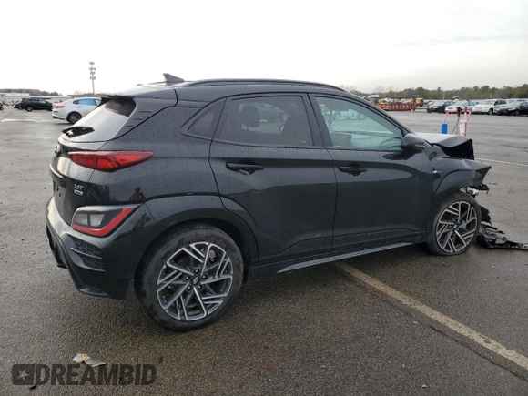 2023 Hyundai Kona N Line with VIN KM8K3CA36PU944250, listed as a Copart auction lot 42755615 with 16,417 mi miles and Salvage Title. Bid and sale history available at carsss.com. Image 3.