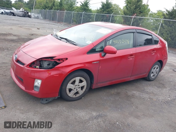 2011 Toyota Prius I with VIN JTDKN3DU6B0289624, listed as a IAAI auction lot 40030478 with 268,918 mi miles. Bid and sale history available at carsss.com. Image 17.