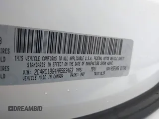 2017 Chrysler Pacifica Touring L with VIN 2C4RC1BG4HR583463, listed as a IAAI auction lot 41487599 with 180,459 mi miles and . Bid and sale history available at DreamBid. Image 9.