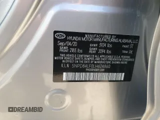2020 Hyundai Elantra SEL with VIN 5NPD84LF0LH624860, listed as a Copart auction lot 52351165 with 65,460 mi miles and Salvage Title. Bid and sale history available at DreamBid. Image 12.