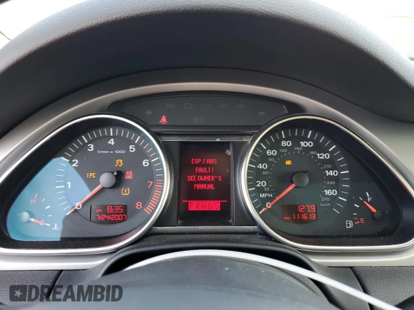 2008 Audi Q7 Premium with VIN WA1BY74LX8D021919, listed as a Copart auction lot 56683595 with 111,613 mi miles and Salvage title. Bid and sale history available at DreamBid. Image 9.