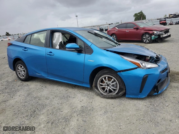 2019 Toyota Prius L Eco with VIN JTDKARFU3K3099712, listed as a Copart auction lot 51109725 with 14,482 mi miles and Salvage Title. Bid and sale history available at carsss.com. Image 4.