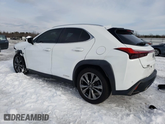 2020 Lexus UX 250h F Sport with VIN JTHR9JBH7L2032974, listed as a Copart auction lot 87505865 with 51,461 mi miles and Salvage title. Bid and sale history available at DreamBid. Image 2.
