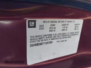 2001 Buick Regal LS with VIN 2G4WB55K711287284, listed as a IAAI auction lot 42524662 with Not provided miles and . Bid and sale history available at DreamBid. Image 9.