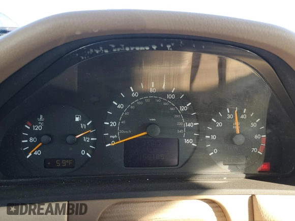2002 Mercedes-Benz E-Class with VIN WDBJF65J72B424966, listed as a Copart auction lot 89323505 with 199,185 mi miles and Salvage Title. Bid and sale history available at carsss.com. Image 9.