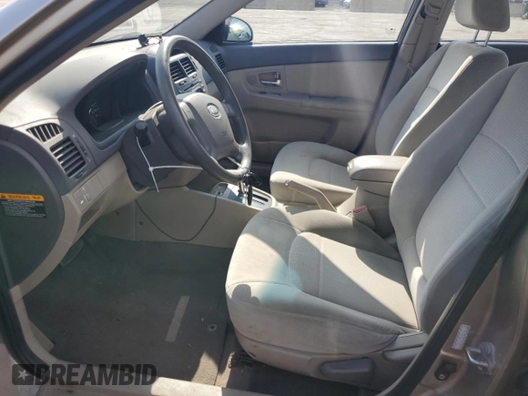 2008 Kia Spectra EX with VIN KNAFE122785530980, listed as a Copart auction lot 60691165 with 111,418 mi miles and Clean title. Bid and sale history available at DreamBid. Image 7.