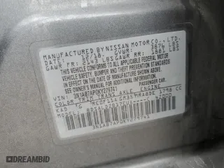 2019 Nissan Sentra SV with VIN 3N1AB7AP0KY279741, listed as a Copart auction lot 47864045 with 0 mi miles and Salvage Title. Bid and sale history available at carsss.com. Image 14.