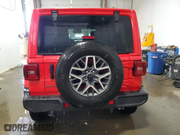 2025 Jeep Wrangler Sahara with VIN 1C4PJXEN0SW589298, listed as a Copart auction lot 61721585 with 105 mi miles and Clean title. Bid and sale history available at DreamBid. Image 6.