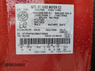 2008 Ford F-150 XLT with VIN 1FTPW12V38KC19224, listed as a Copart auction lot 52386775 with 186,756 mi miles and Salvage Title. Bid and sale history available at carsss.com. Image 14.