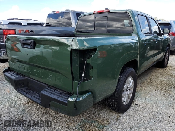 2022 Nissan Frontier SV with VIN 1N6ED1EJ9NN628938, listed as a Copart auction lot 74335784 with 58,038 mi miles and Salvage Title. Bid and sale history available at carsss.com. Image 3.