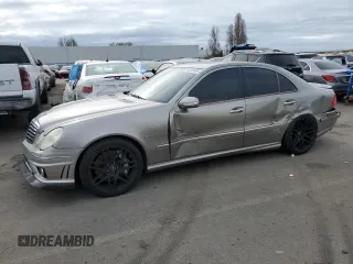 2005 Mercedes-Benz E-Class 5.5L AMG with VIN WDBUF76J15A768563, listed as a Copart auction lot 46345505 with 108,947 mi miles and Salvage Title. Bid and sale history available at carsss.com. Image 1.