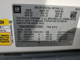 2015 GMC Acadia SLT with VIN 1GKKVRKD9FJ173831, listed as a Copart auction lot 60417894 with 0 mi miles and Salvage Title. Bid and sale history available at carsss.com. Image 13.