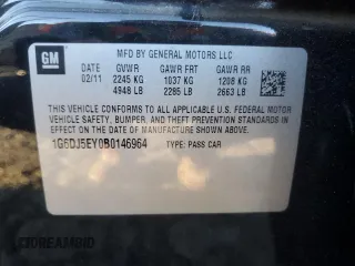 2011 Cadillac CTS Performance with VIN 1G6DJ5EY0B0146964, listed as a Copart auction lot 42524475 with 135,514 mi miles and Salvage Title. Bid and sale history available at carsss.com. Image 12.