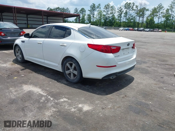 2015 Kia Optima LX with VIN KNAGM4A76F5639319, listed as a IAAI auction lot 42552130 with 207,006 mi miles and . Bid and sale history available at DreamBid. Image 3.