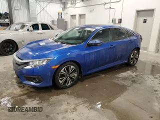 2017 Honda Civic Sedan EX-T with VIN 2HGFC1F46HH104065, listed as a Copart auction lot 43015035 with 93,690 mi miles and Salvage Title. Bid and sale history available at carsss.com. Image 1.